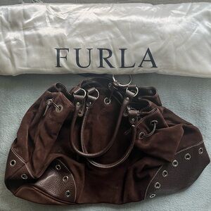 Furla suede handbag